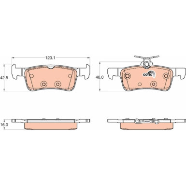 GDB2055 Bremsbelagsatz, Scheibenbremse COTEC