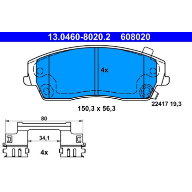 13.0460-8020.2 Bremsbelagsatz, Scheibenbremse