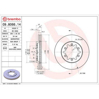 Brembo | Bremsscheibe | 09.8066.14