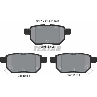 2461001 Bremsbelagsatz, Scheibenbremse