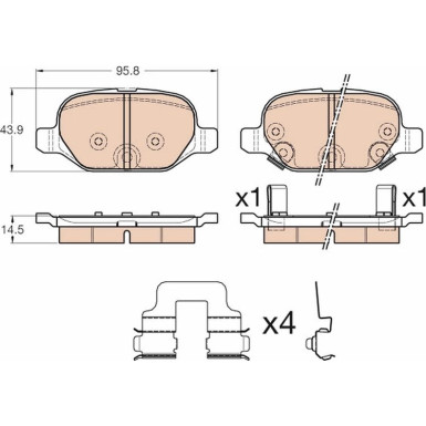 GDB1950 Bremsbelagsatz, Scheibenbremse