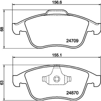 Hella | Bremsbelagsatz, Scheibenbremse | 8DB 355 014-801