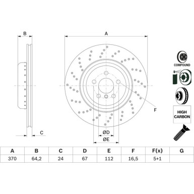 BOSCH | Bremsscheibe | 0 986 479 G12