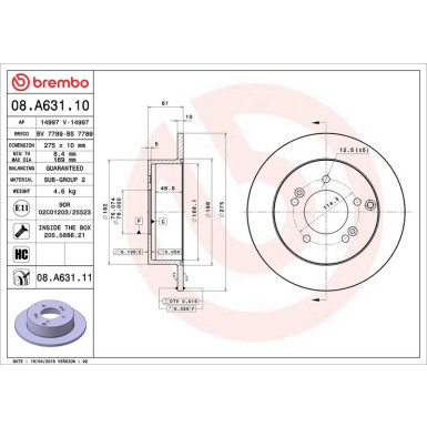 Brembo | Bremsscheibe | 08.A631.11