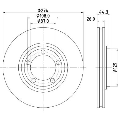 Hella | Bremsscheibe | 8DD 355 116-741