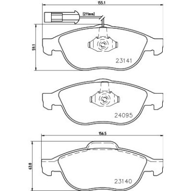 8DB 355 011-651 Bremsbelagsatz, Scheibenbremse