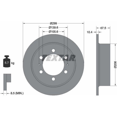 Textar | Bremsscheibe | 92138500
