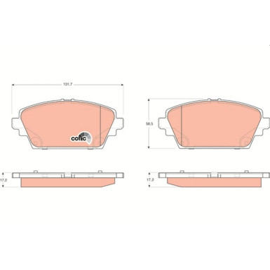 GDB3227 Bremsbelagsatz, Scheibenbremse COTEC