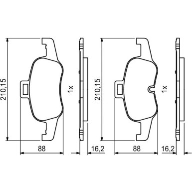 0 986 494 820 Bremsbelagsatz, Scheibenbremse