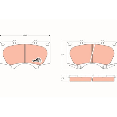 TRW Bremsbelagsatz, Scheibenbremse COTEC GDB3364