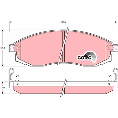 GDB3124 Bremsbelagsatz, Scheibenbremse GDB3124 Bremsbelagsatz, Scheibenbremse