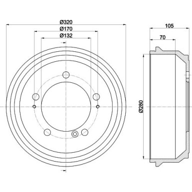 Hella | Bremstrommel | 8DT 355 300-631