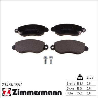 Zimmermann Bremsbelagsatz, Scheibenbremse 23434.185.1