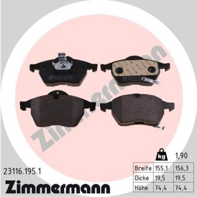 23116.195.1 Bremsbelagsatz, Scheibenbremse