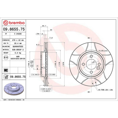 Brembo Bremsscheibe XTRA LINE - Max 09.8655.75