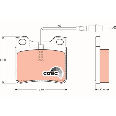 TRW Bremsbelagsatz, Scheibenbremse COTEC GDB1289