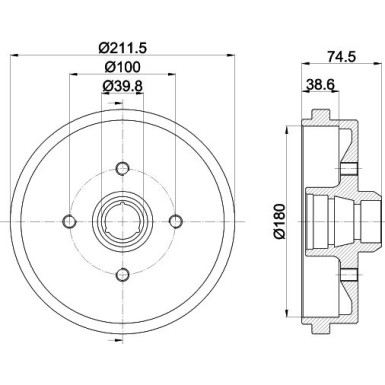 Hella | Bremstrommel | 8DT 355 301-631