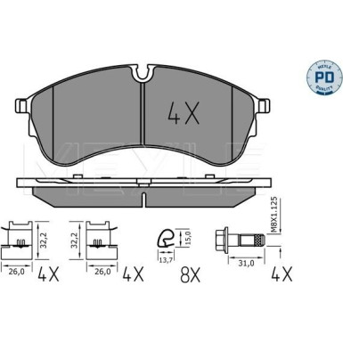 Meyle Bremsbelagsatz, Scheibenbremse MEYLE-PD: Advanced performance and design 025 221 7821/PD