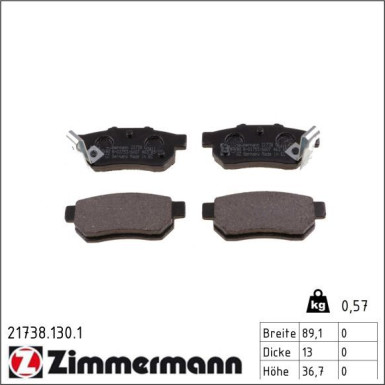 Zimmermann Bremsbelagsatz, Scheibenbremse 21738.130.1