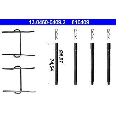 13.0460-0409.2 Zubehörsatz, Scheibenbremsbelag