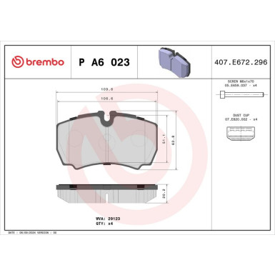 Brembo Bremsbelagsatz, Scheibenbremse PRIME LINE P A6 023