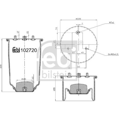febi bilstein | Federbalg, Luftfederung | 102720