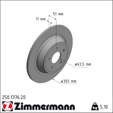 Zimmermann Bremsscheibe Coat Z 250.1376.20