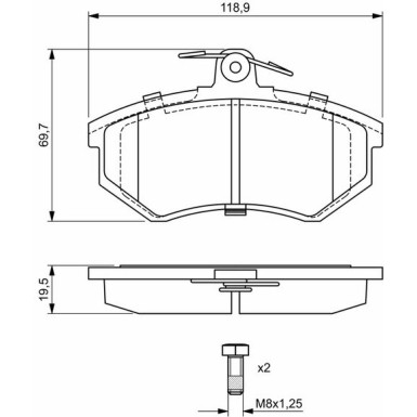 BOSCH Bremsbelagsatz, Scheibenbremse 0 986 466 700