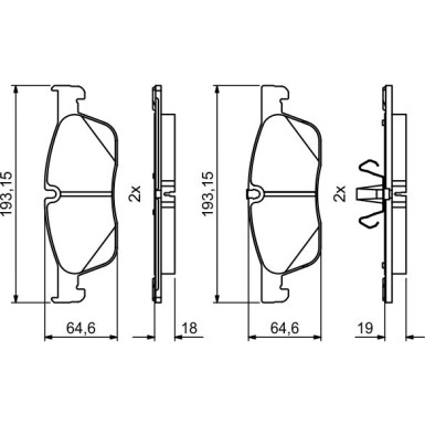 0 986 494 818 Bremsbelagsatz, Scheibenbremse