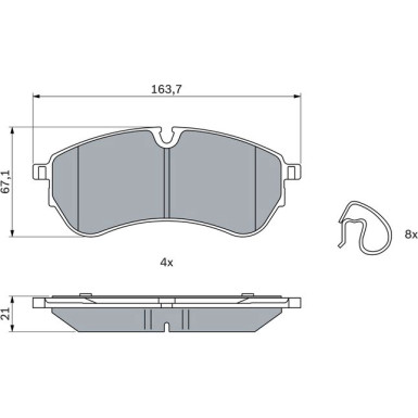 0 986 424 929 Bremsbelagsatz, Scheibenbremse