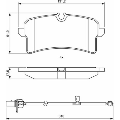 BOSCH Bremsbelagsatz, Scheibenbremse 0 986 494 841