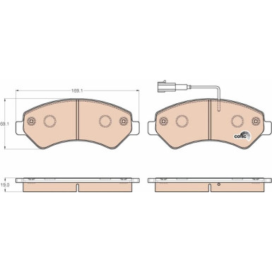 TRW Bremsbelagsatz, Scheibenbremse COTEC GDB1982