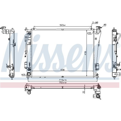 Nissens | Kühler, Motorkühlung | 675012 Nissens | Kühler, Motorkühlung | 675012