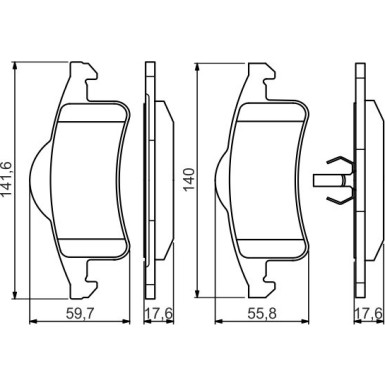0 986 424 665 Bremsbelagsatz, Scheibenbremse