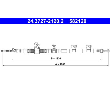 ATE | Seilzug, Feststellbremse | 24.3727-2120.2