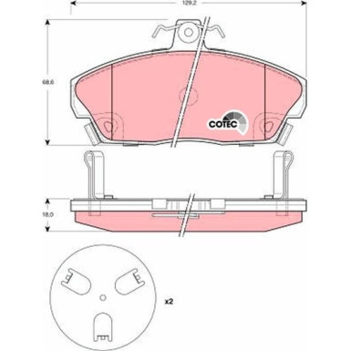 GDB3267 Bremsbelagsatz, Scheibenbremse COTEC