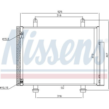 Nissens | Kondensator, Klimaanlage | 940356