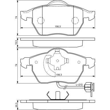 BOSCH Bremsbelagsatz, Scheibenbremse 0 986 494 050