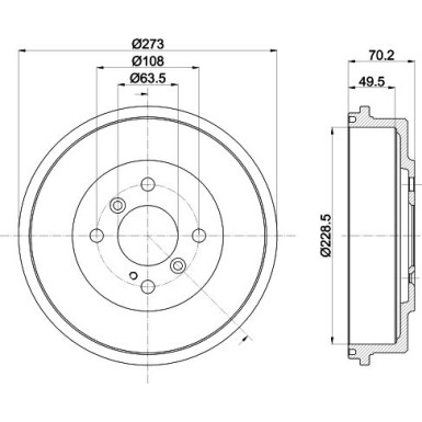 Hella | Bremstrommel | 8DT 355 303-001
