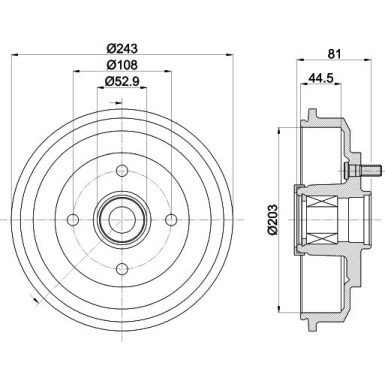Hella | Bremstrommel | 8DT 355 302-751