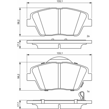 BOSCH Bremsbelagsatz, Scheibenbremse 0 986 494 755