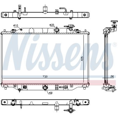 Nissens | Kühler, Motorkühlung | 68533
