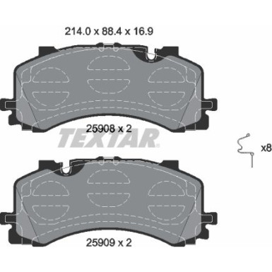 Textar Bremsbelagsatz, Scheibenbremse Q+ 2590801