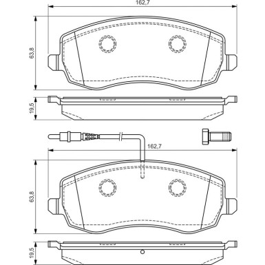 BOSCH Bremsbelagsatz, Scheibenbremse 0 986 494 385