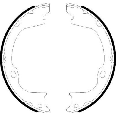 Hella | Bremsbackensatz, Feststellbremse | 8DA 355 051-101
