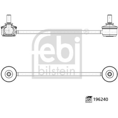 febi bilstein | Stange/Strebe, Stabilisator | 196240