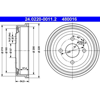24.0220-0011.2 Bremstrommel