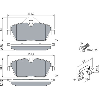 0 986 494 588 Bremsbelagsatz, Scheibenbremse