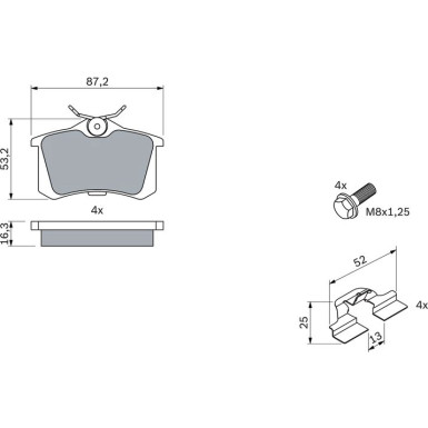 0 986 494 596 Bremsbelagsatz, Scheibenbremse