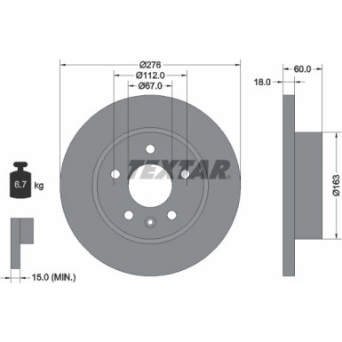 Textar | Bremsscheibe | 92129203